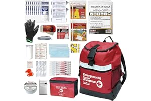First Aid Central Emergency Survival Kit, Survival Backpack with First Aid Kit & Assorted Emergency Supplies
