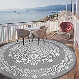 Pauwer Waterproof Outdoor Rug 8ft, Reversible