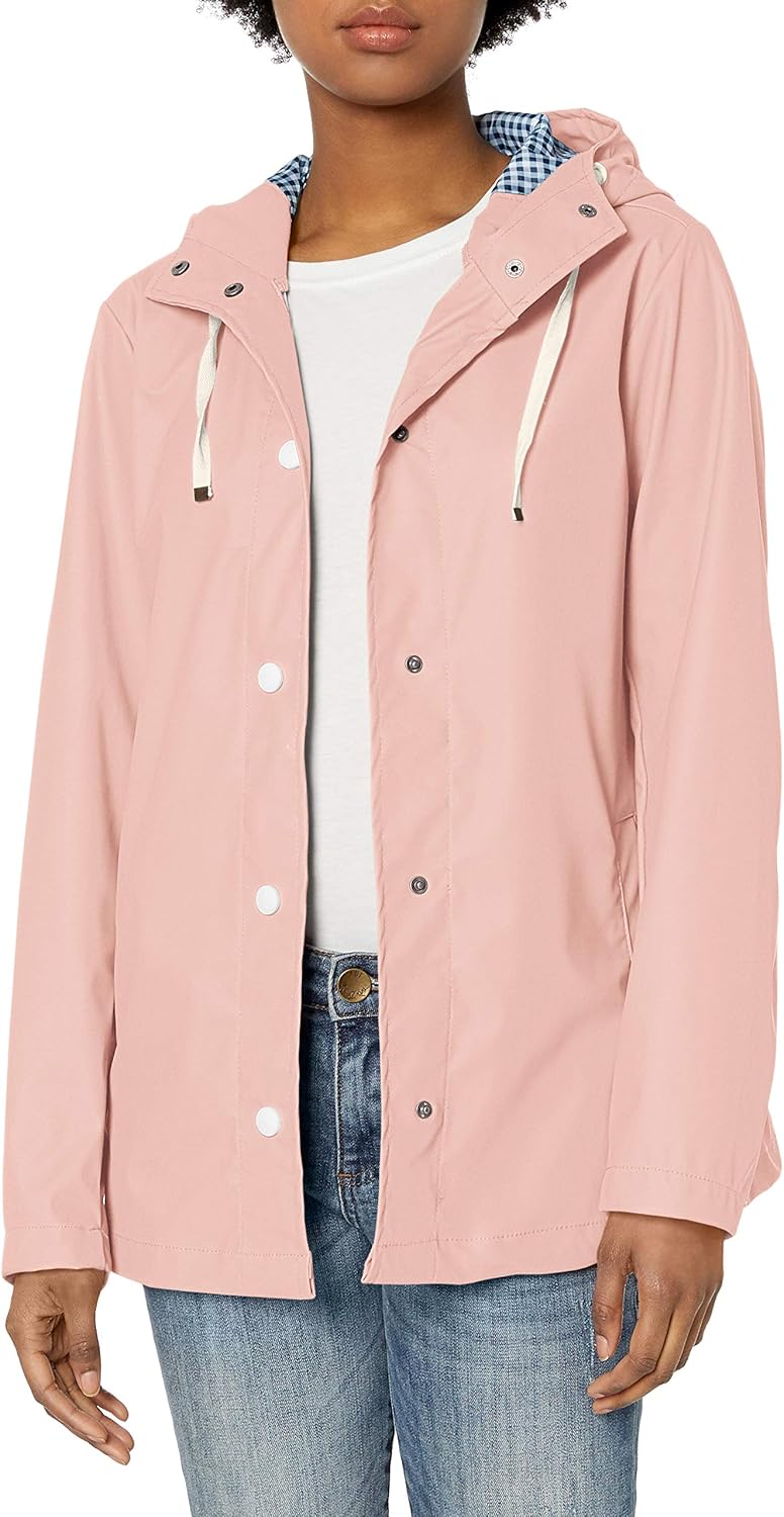 Pink Platinum Women's Waterproof Rain Slicker Outdoor Hooded Raincoat Clothing