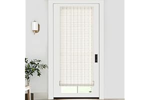 LazBlinds No Tools No Drill Bamboo Roller Shades, Cordless Bamboo Blinds, Light Filtering Roll Up Blinds for Windows, French Door, Porch or Patio, 26'' W x 70'' H, Whitewash B