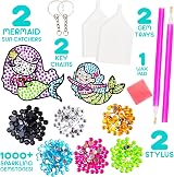 Blue Squid Mermaid Diamond Art Kit for Kids - 12 Stickers 2 Keychains 2 Sun view 4