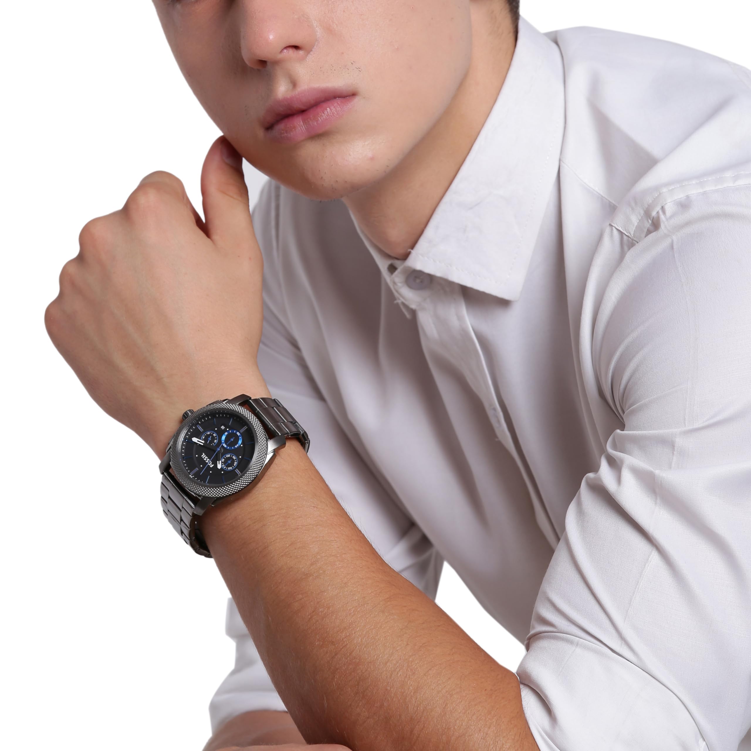 Fossil Machine Men's Watch with Stainless Steel or Leather Band, Chronograph or Analog Watch Display main image 0