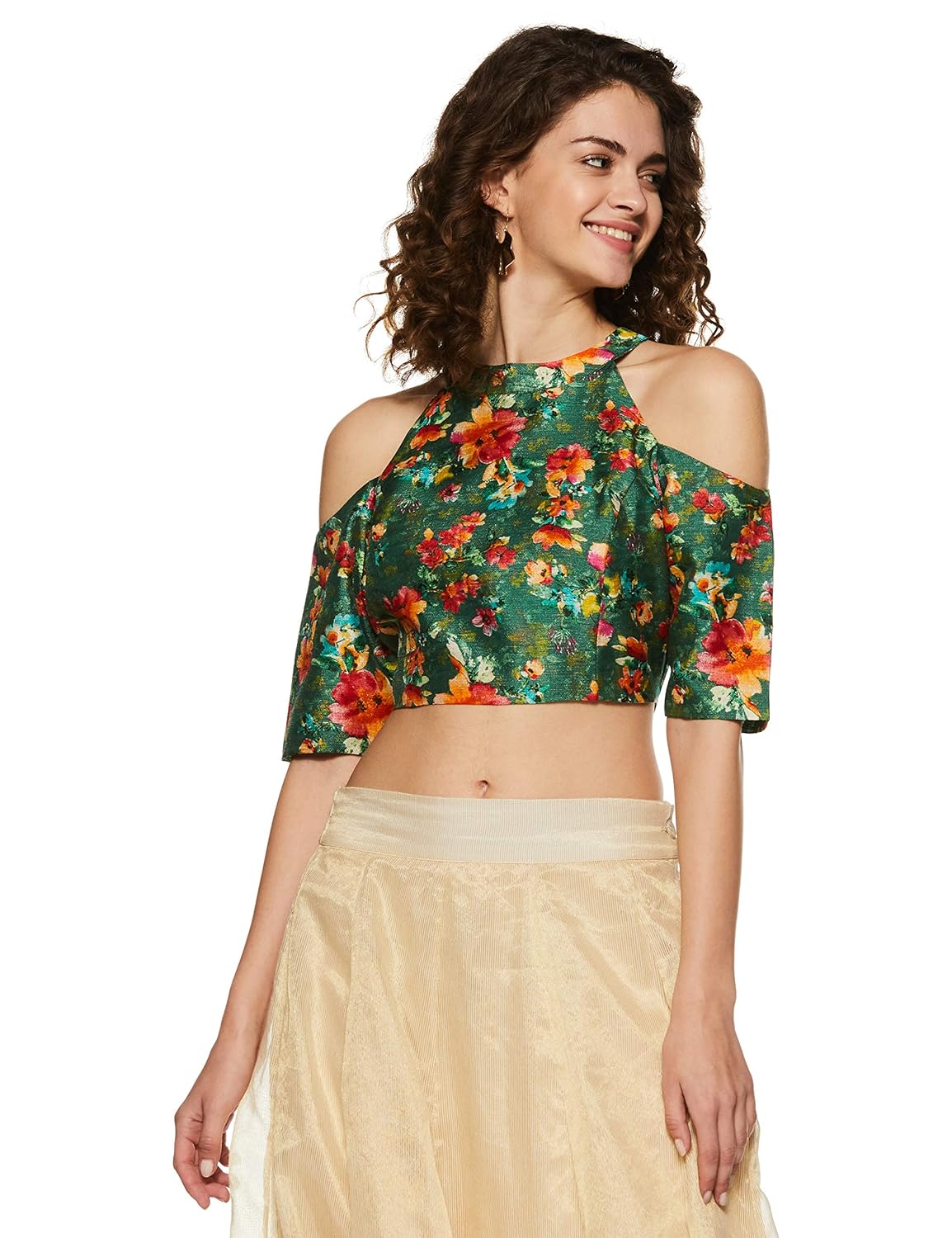 indya women's floral regular fit top