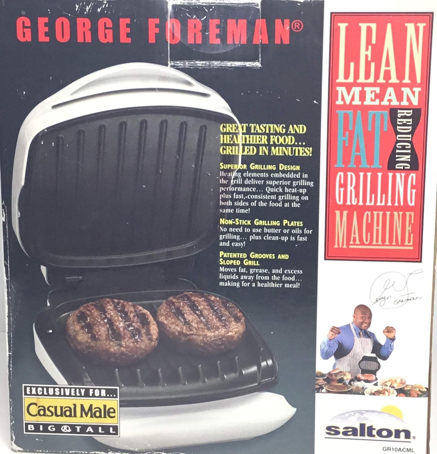 George Foreman Exclusively Casual Male - Lean Mean Fat Reducing Grilling Machine