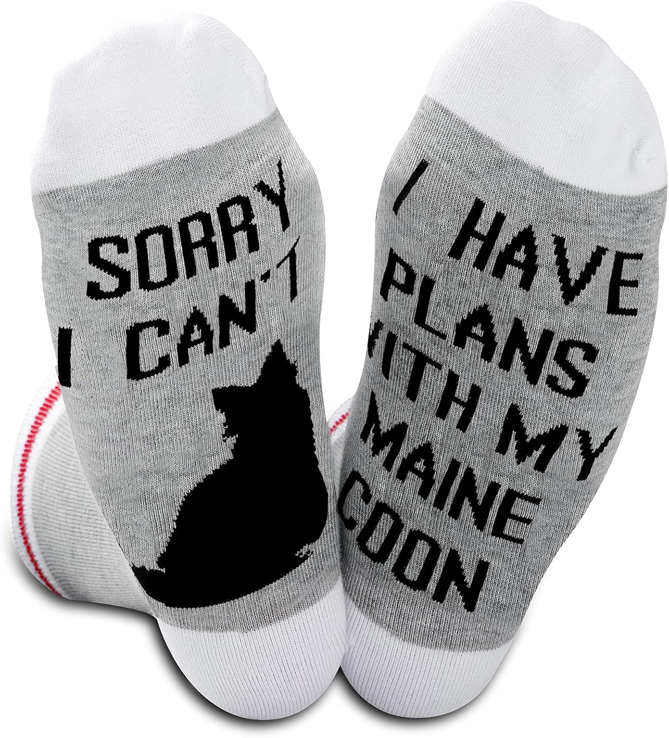 " Funny Maine Coon Cat Gift For Cat Lovers Cat Mom Socks Sorry I Can't