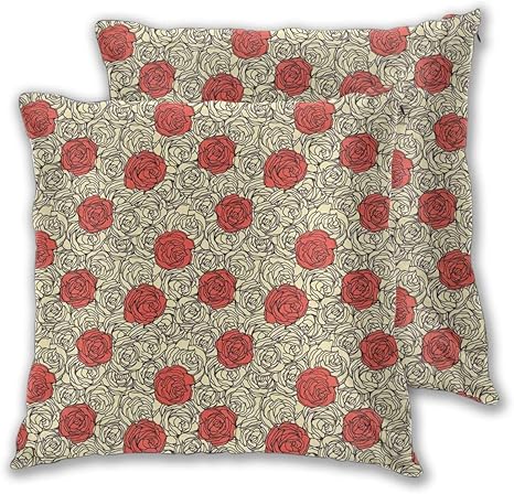 Amazon Co Jp Wxcun 装飾枕カバー ポリエステル製 プラッシュ 正方形 スロー 枕 ソファ クッションカバー セット 手描きスタイル 花壇 パステルカラー カウチ枕カバー 2個セット 16 X16 Inches Wxcun ホーム キッチン
