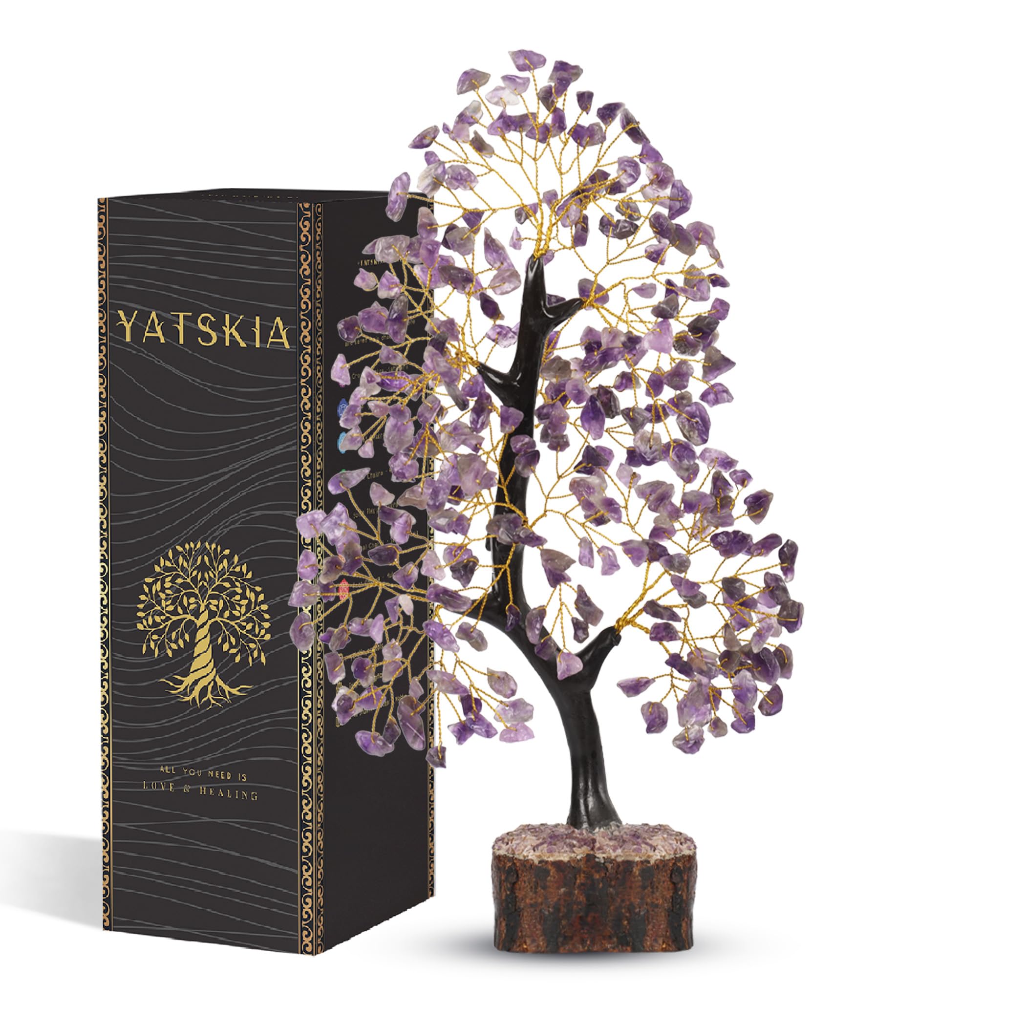 YATSKIA Amethyst Crystal Tree - Healing Stones - Crystals and Gemstones - Money Tree - Spiritual Crystal Gifts - Home Decor