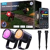Govee Outdoor Spot Lights 2, IP67 Waterproof Spotlights, Landscape Lights Work with Matter, Alexa, and Google Assistant, RGBWIC Color Changing Light for Outdoor Decor, Patio Decorations, 2 Pack
