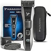 HUMMINGBIRD MK14 BeardMaster – Premium Beard Trimmer for Men, Precision Dial, Adjustable 20 Length Settings, Stainless Steel T-Blade, Cordless USB-C Rechargeable, Waterproof, LED Display, Travel Case