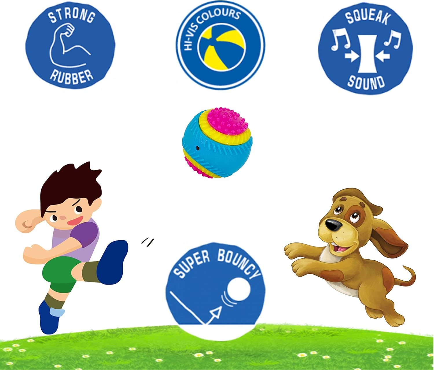 AVANZONA Dog Ball, 5 Senses Rubber Ball 8 CM, Balls for Dogs, Sensory