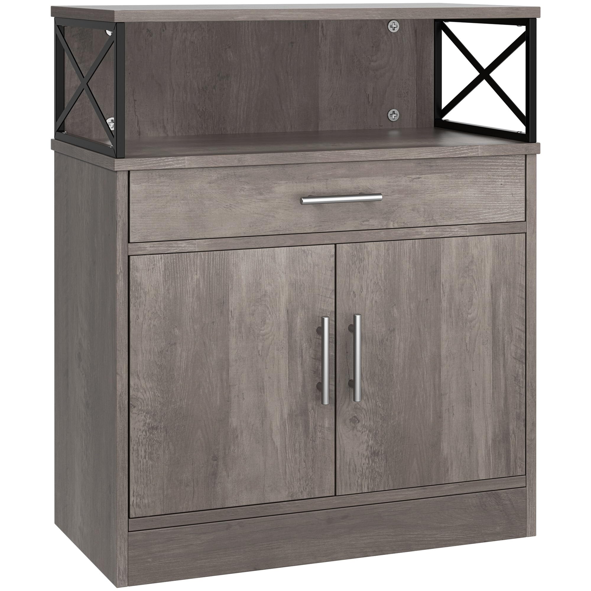 Photo 1 of Shintenchi Kitchen Buffet Cabinet with Adjustable Shelf, Modern Kitchen Storage Cabinet,Farmhouse Coffee Bar Cabinet?Ash Grey?