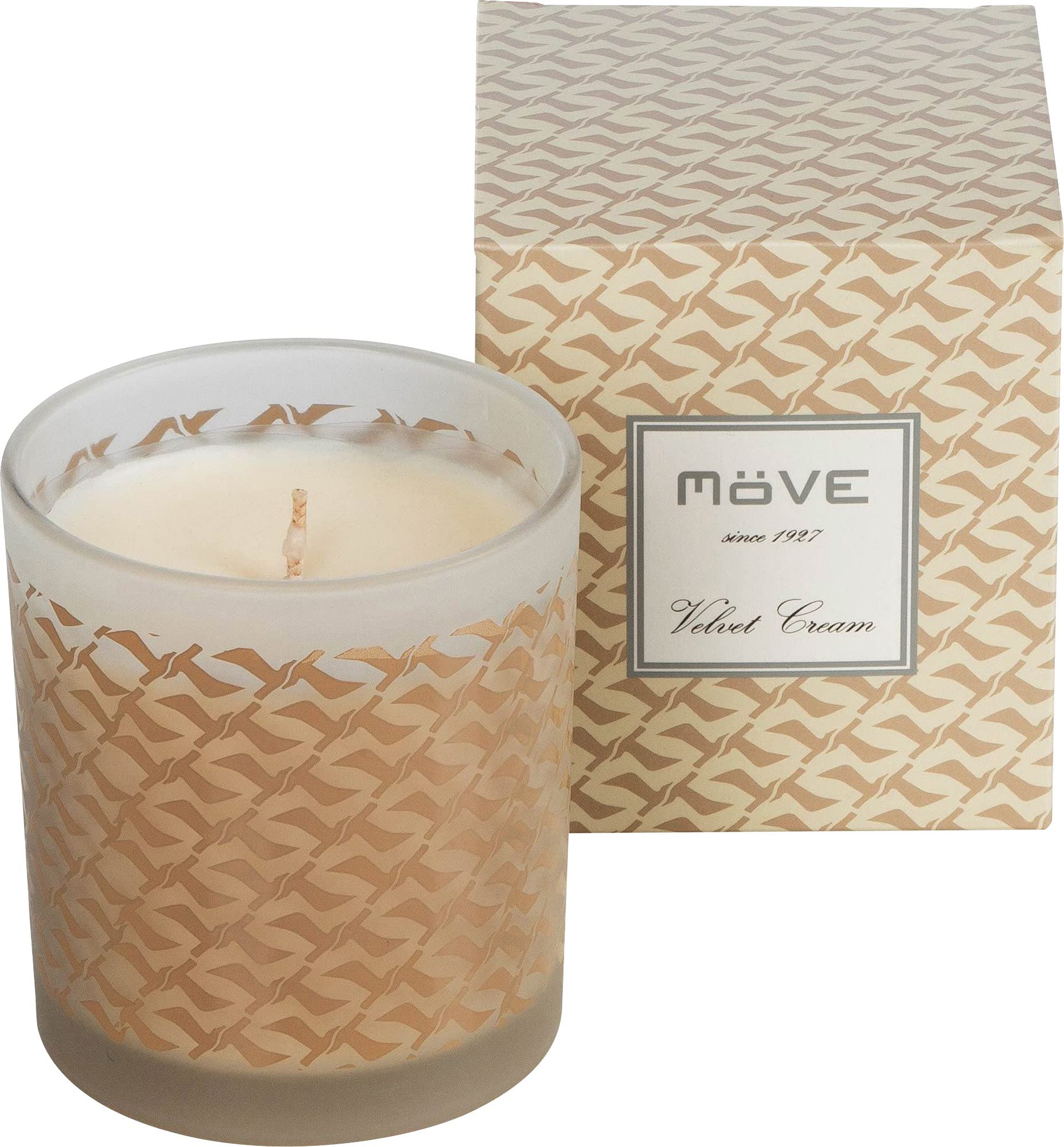 möve Signature Scented Candle in Glass with Seagulls Allover - Burn time 50 Hours, 230g, Velvet Cream