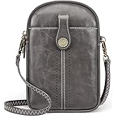 S-ZONE Small Crossbody Bags for Women Trendy RFID Blocking Cell Phone Purse Vegan Leather Shoulder Bag with Card Slots