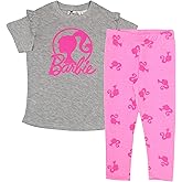 Barbie Girls Short Sleeve T-Shirt & Leggings Set, Short Sleeve Tee and Leggings 2 Piece Set for Girls