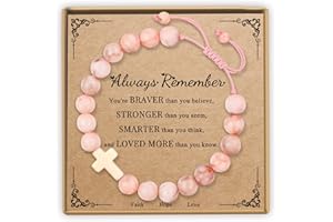 Sereney Birthday Gifts for Girls, Beaded Bracelets as 1 3 4 5 6 7 8 9 10 11 12 13 14 15 16 Year Old Birthday Gift, Adjustable Cross/Pearl Bracelet as Happy Birthday Gifts for Daughter Granddaughter
