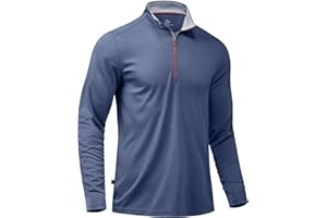 Obla Golf Quarter Zip Pullover for Men Mock Neck Sweatshirt Lightweight Sun Protection Men's Long Sleeve Golf Shirt