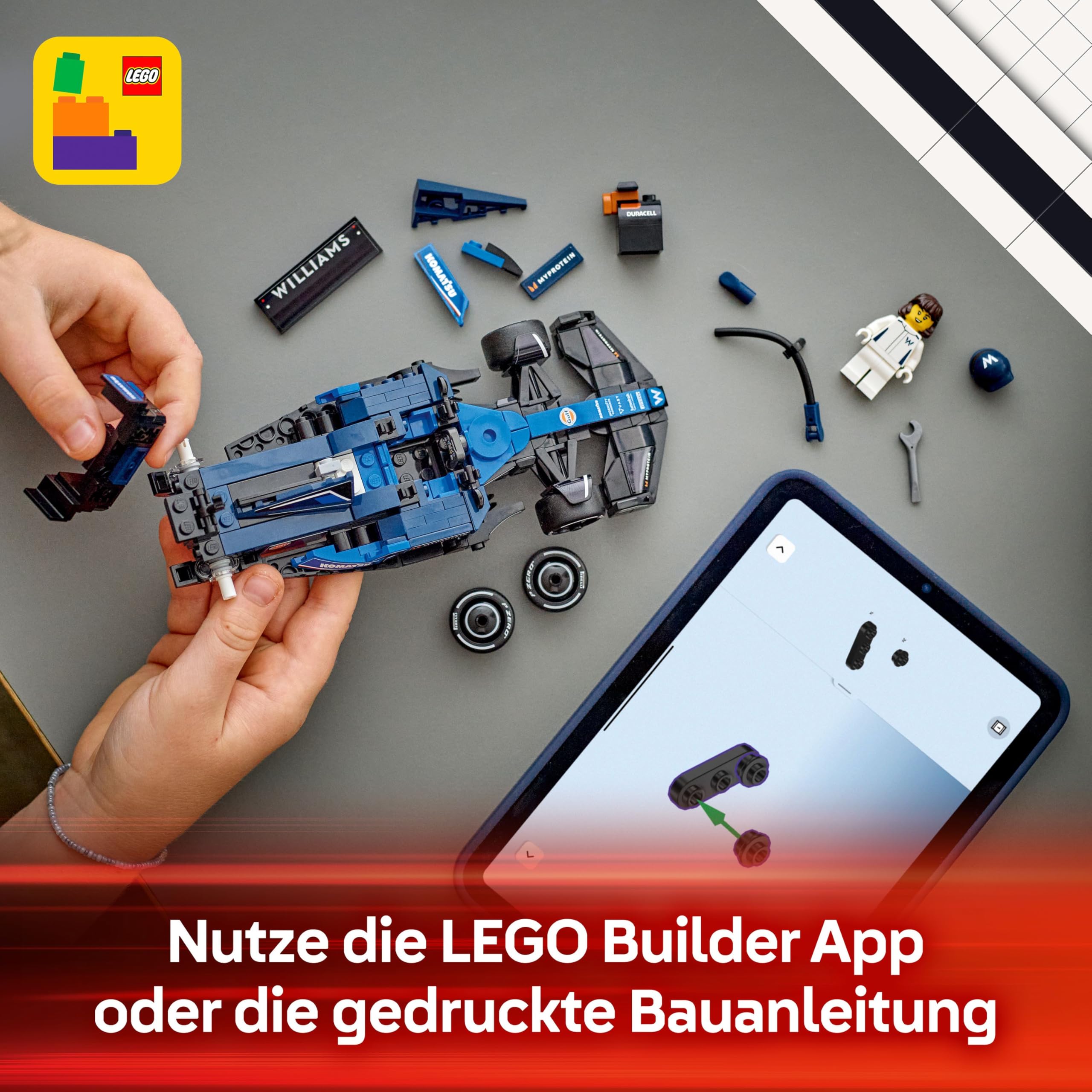 LEGO Speed Champions Williams Racing FW46 F1 Rennauto - Spielzeug mit Formel 1 Minifigur zum Sammeln - Geschenk für Jungen & Mädchen ab 10 Jahren und Erwachsene Motorsport Fans 77249 6