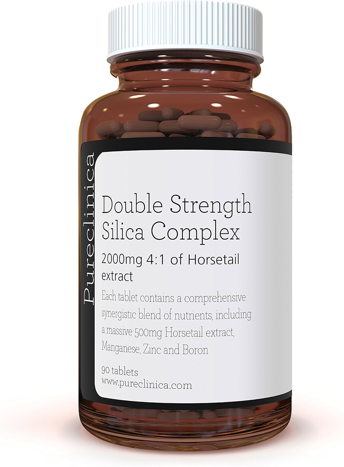 Double Strength Silica Complex - 500mg Horsetail Extract (2000mg Equivalent) w/Zinc, Manganese & Boron, 90 g (Pack of 1)