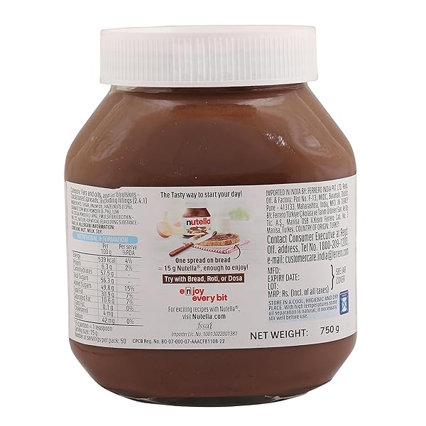 NUTELLA HAZELNUT SPREAD WITH COCOA FOR BREAKFAST, 26.5 OZ JAR