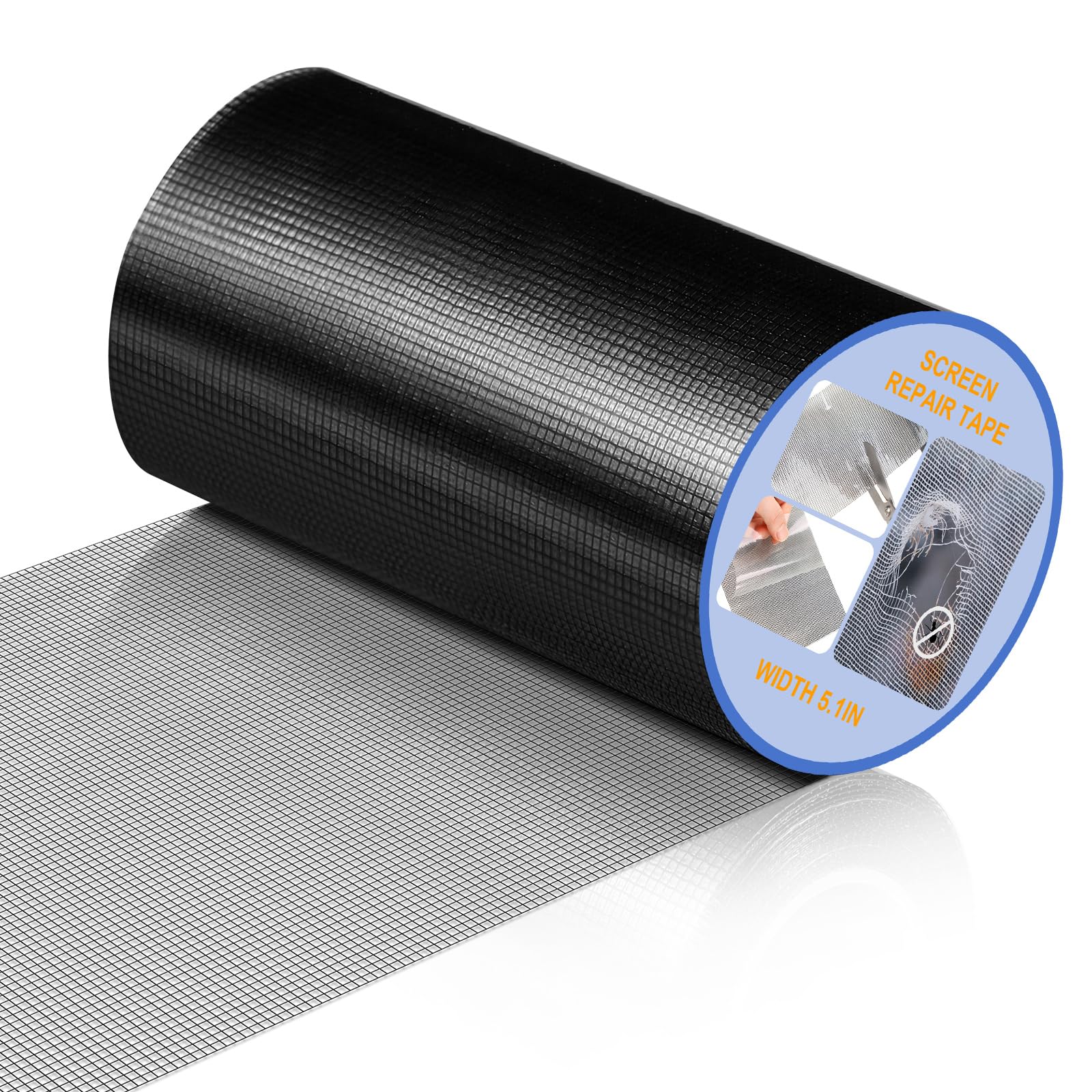 Photo 1 of CroBlissful Extra Wide 5 inch x 20 ft Window Screen Tape Mesh Repair Strong Adhesive Waterproof Fiberglass Screen Repair Kit Patch for Window Door Tears Holes(Black)