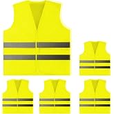 PeerBasics Safety Vests 5 Pack - Yellow Reflective High Visibility, Men Women