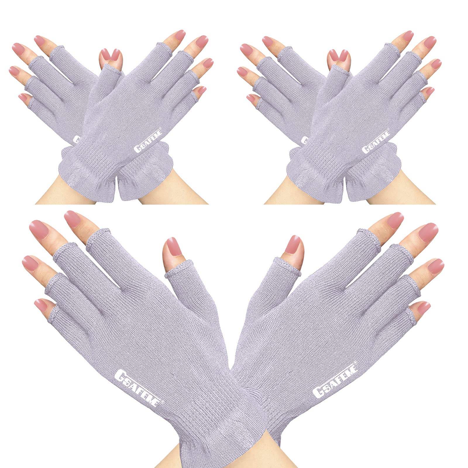 Photo 1 of GSAFEME Cotton Gloves for Dry Hands - Fingerless Touchscreen Moisturizing Gloves for Sleeping - Cotton Eczema Gloves for Men and Women, Purple S/M 3 Pairs