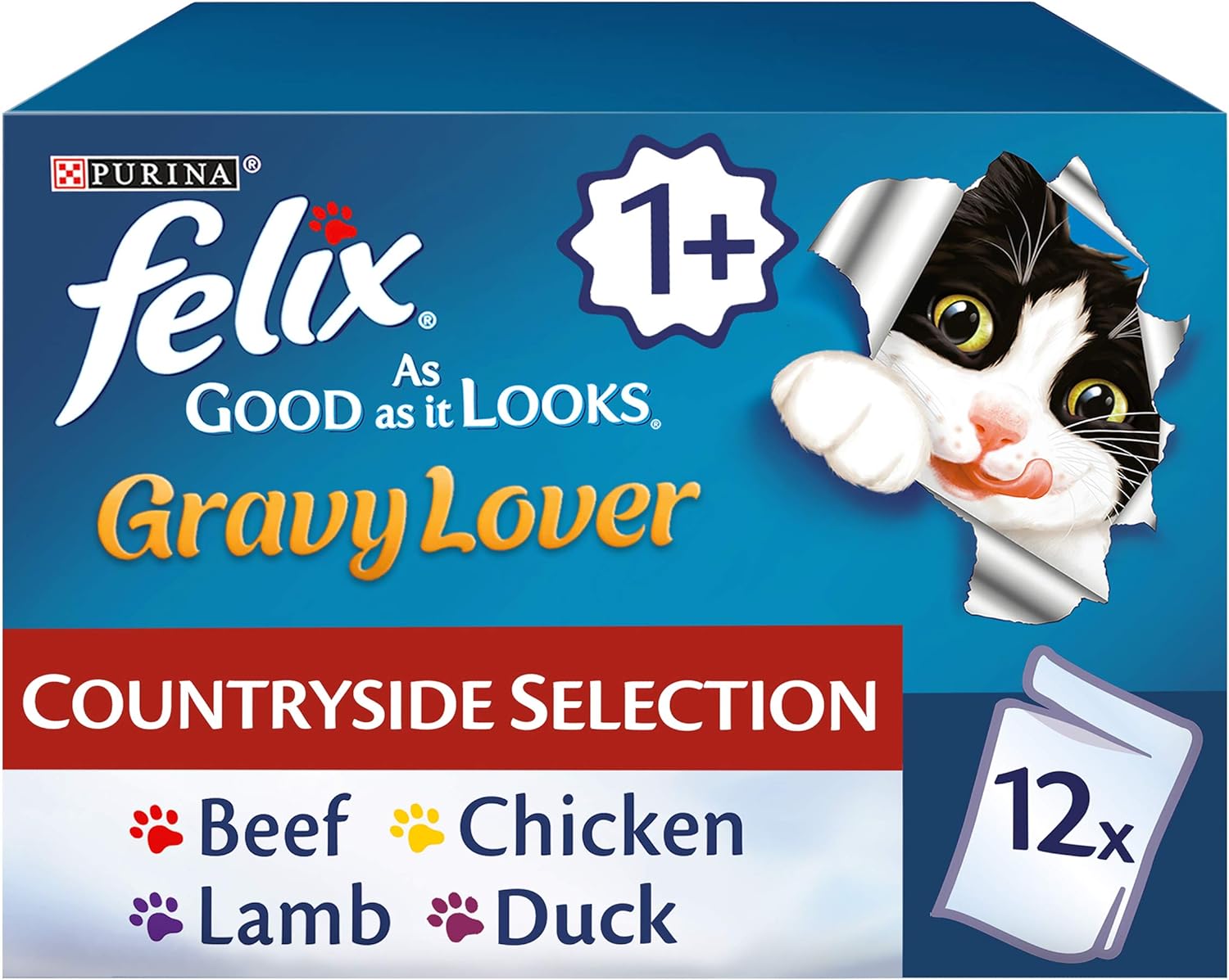 Felix As Good As It Looks Cat Food Gravy Lover Countryside, 12 x 100 g