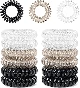 Qufiiry 12 Pcs Spiral Hair Ties Plastic Hair Coil Bands MultiColor view 1