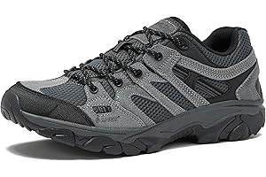 HI-TEC Ridge Low Waterproof Hiking Shoes for Men, Lightweight Breathable Outdoor Trekking and Trail Sneakers, Sizes 7 to 15, Medium and Wide Width