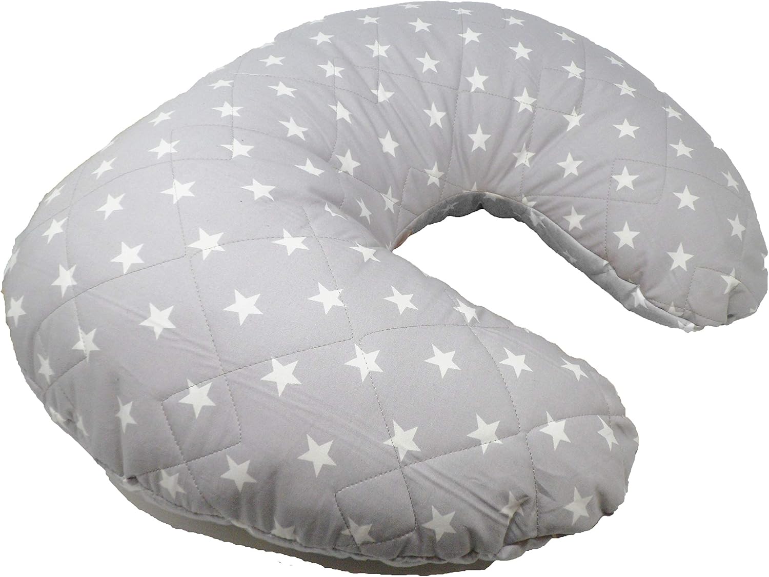 Baby Best Buys Soft Nursing Pregnancy Pillow/Cushion - Light Grey With White Stars, Grey, White - Image 3
