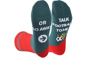 Soccer Boys Socks, Football Theme Socks Cotton Red Dark-Blue Socking for Teen Youth Boy Men Women Football Gift