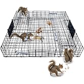 Humane Live Animal Trap for Squirrels, Chipmunks, Mice &amp; Rodents - 24.5" Multi-Catch Cage with Auto-Reset System | High-Efficiency Continuous Trapping | Durable Steel for Garden, Farm, Backyard