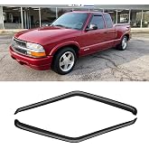CMVT Auto Window Visor for 1994-2004 Chevy S10/GMC Sonoma, 1995-2005 S10 Blazer/S15 Jimmy, Rain Guards Shields Vent Deflector Shade Wind Dark Smoke for 1996-2000 Isuzu Hombre, Tape-On, 2PCS