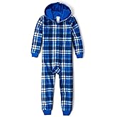 The Children's Place boys Long Sleeve Fleece Hooded Zip Front One Piece Pajamas