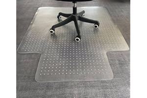 CAICFYIN 45"x 53"x0.1" Office Chair Mat for Carpet,Slip Resistant Heavy Duty Under Desk Protector Carpeted Floors,Easy Glide Rolling Floor Mat for Office Chair with Extended Lip