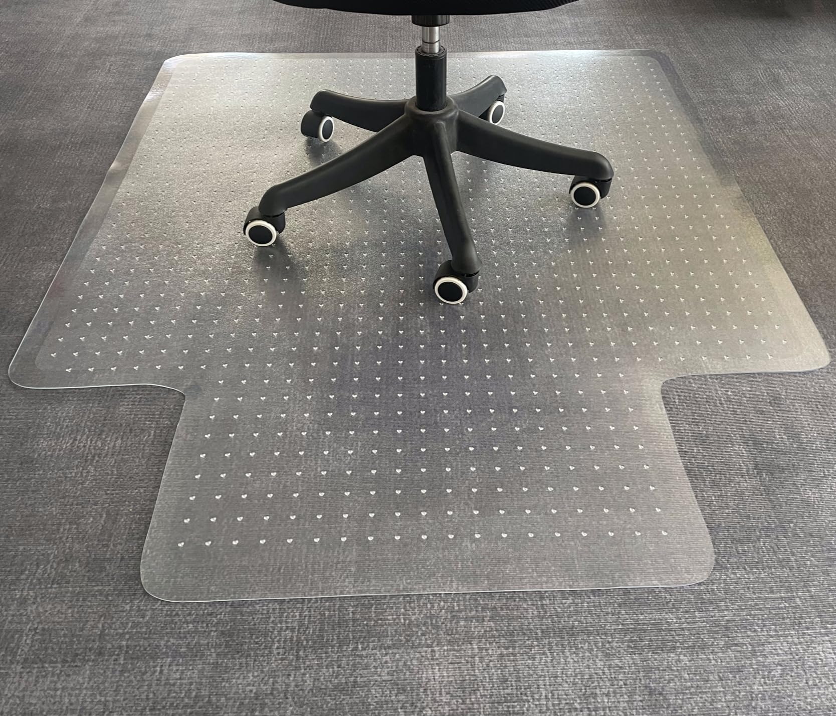 Photo 1 of CAICFYIN 45"x 53"x0.1" Office Chair Mat for Carpet,Slip Resistant Heavy Duty Under Desk Protector Carpeted Floors,Easy Glide Rolling Floor Mat for Office Chair with Extended Lip