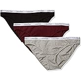 Calvin Klein Women's Carousel Logo Cotton Stretch Bikini Panties, 3 Pack