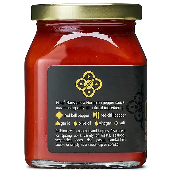 MINA HARISSA MILD SAUCE, HOMESTYLE MOROCCAN RED PEPPER HARISSA PASTE, 10 OZ – HARISSA SAUCE WITH TANGY TWIST, EXCITE YOUR SENSES WITH MINA MILD HARISSA SEASONING