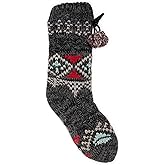 MUK LUKS Women's Chunky Fairisle/Cable Mix Cabin Socks