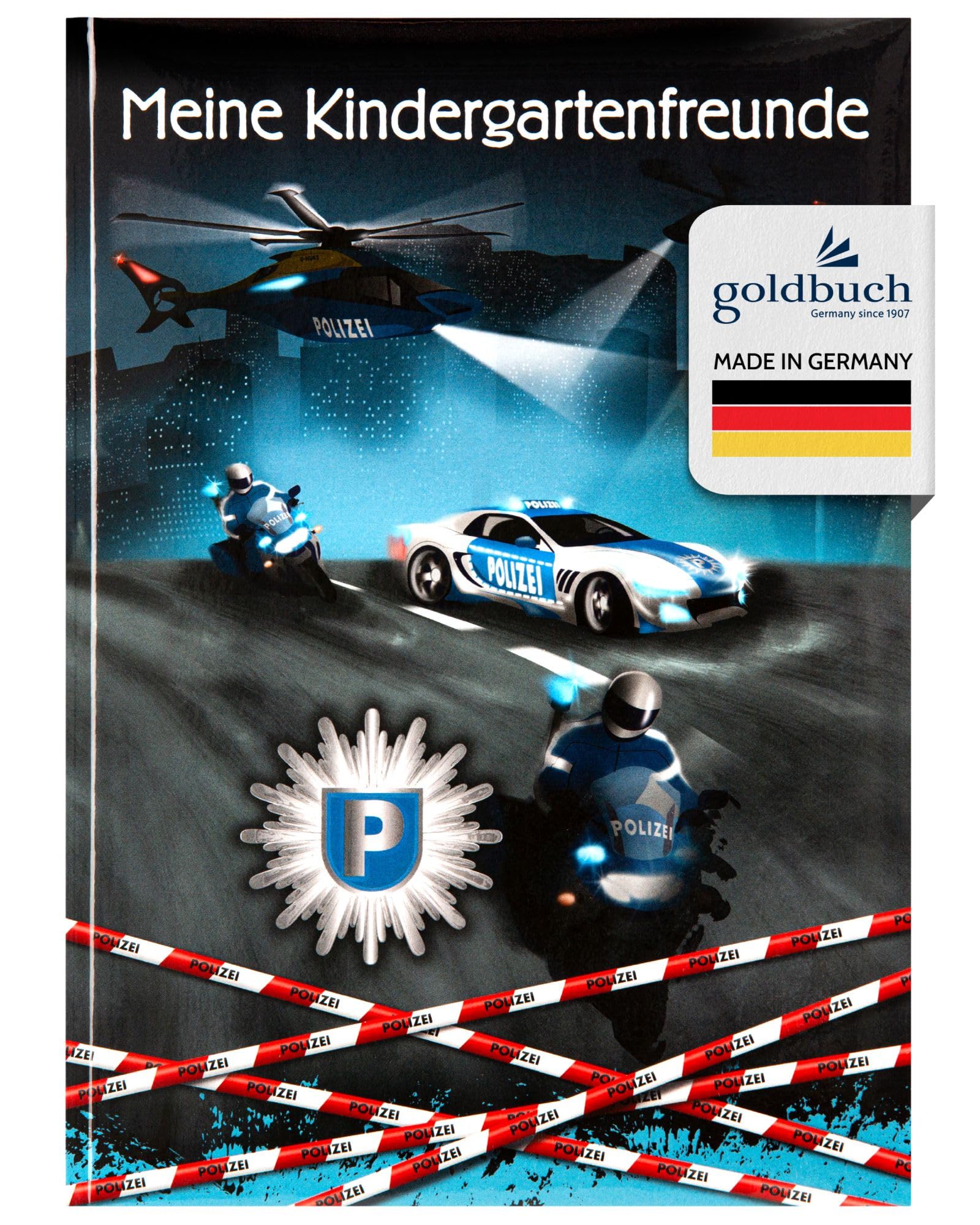 goldbuch 43061 Kita Friendship Book Police Book DIN A5 Friendship Book to Fill in Memory Book to Friends Notebook with 88 Illustrated Pages, Cover with Art Print, Approx. 15 x 21 x 1.5 cm