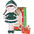 Gloveleya Soft Plush Doll Christmas Girl Dolls with Green Dress, Gift Box & Free Card - Perfect Holiday or Birthday Gift for Toddlers 2-8 Ages, 16"