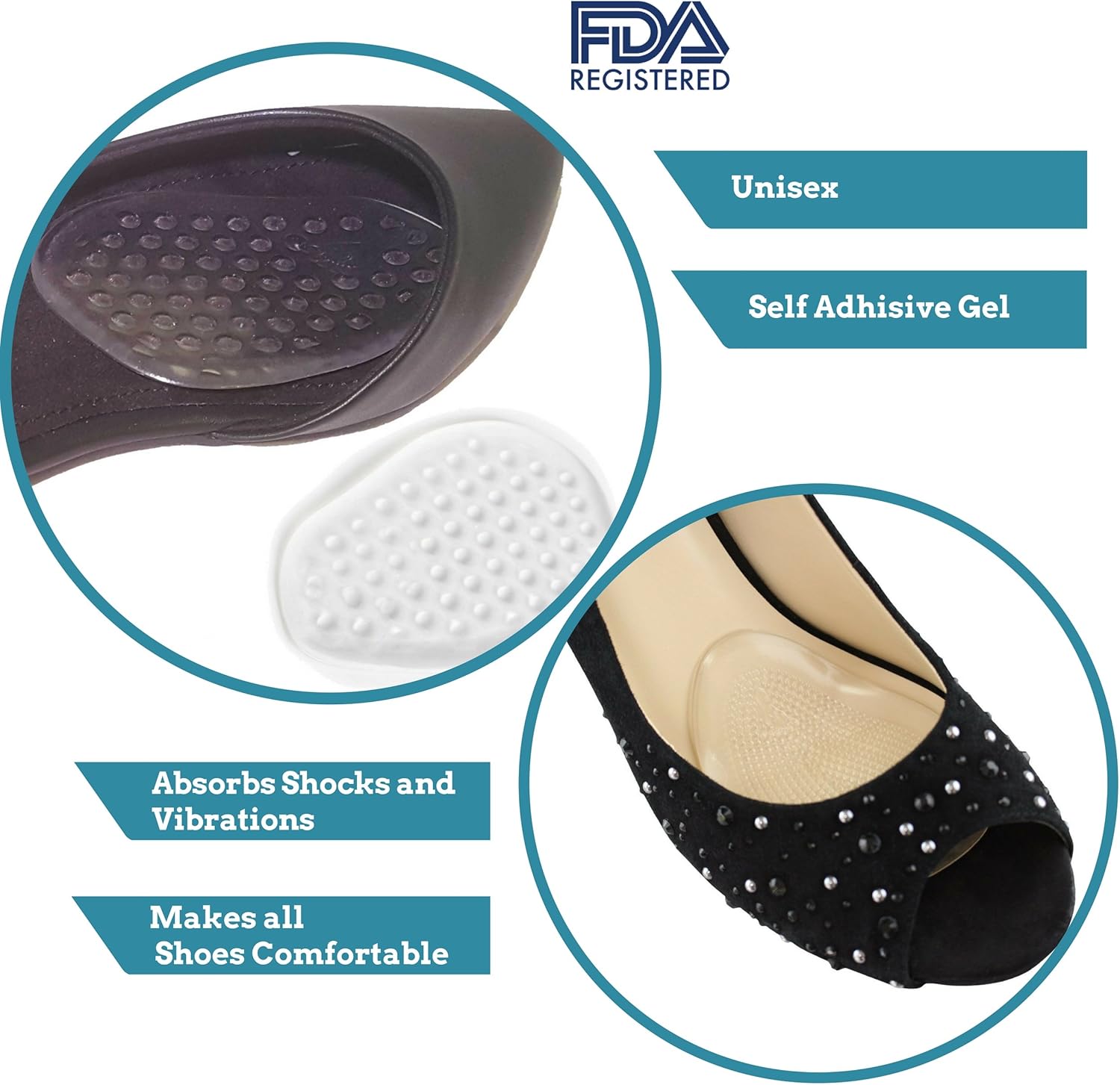 DR JK Ball of foot cushions - 2 pairs metatarsal pads for instant pain relief: Health & Personal Care