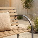 Garden Vida Slatted Garden Bench 18mm Hardwood Slats Steel Frame view 6