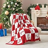 Snuggle Sac Candy Cane Throw Blanket Red Christmas Blanket 50x60 inches, Ultra Soft Cozy Decorative Throw Blanket for Couch, Sofa and Bed for Christmas