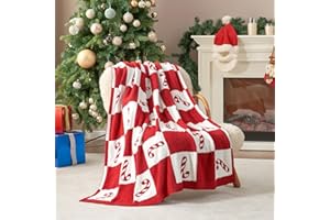 Snuggle Sac Candy Cane Throw Blanket Red Christmas Blanket 50x60 inches, Ultra Soft Cozy Decorative Throw Blanket for Couch, Sofa and Bed for Christmas