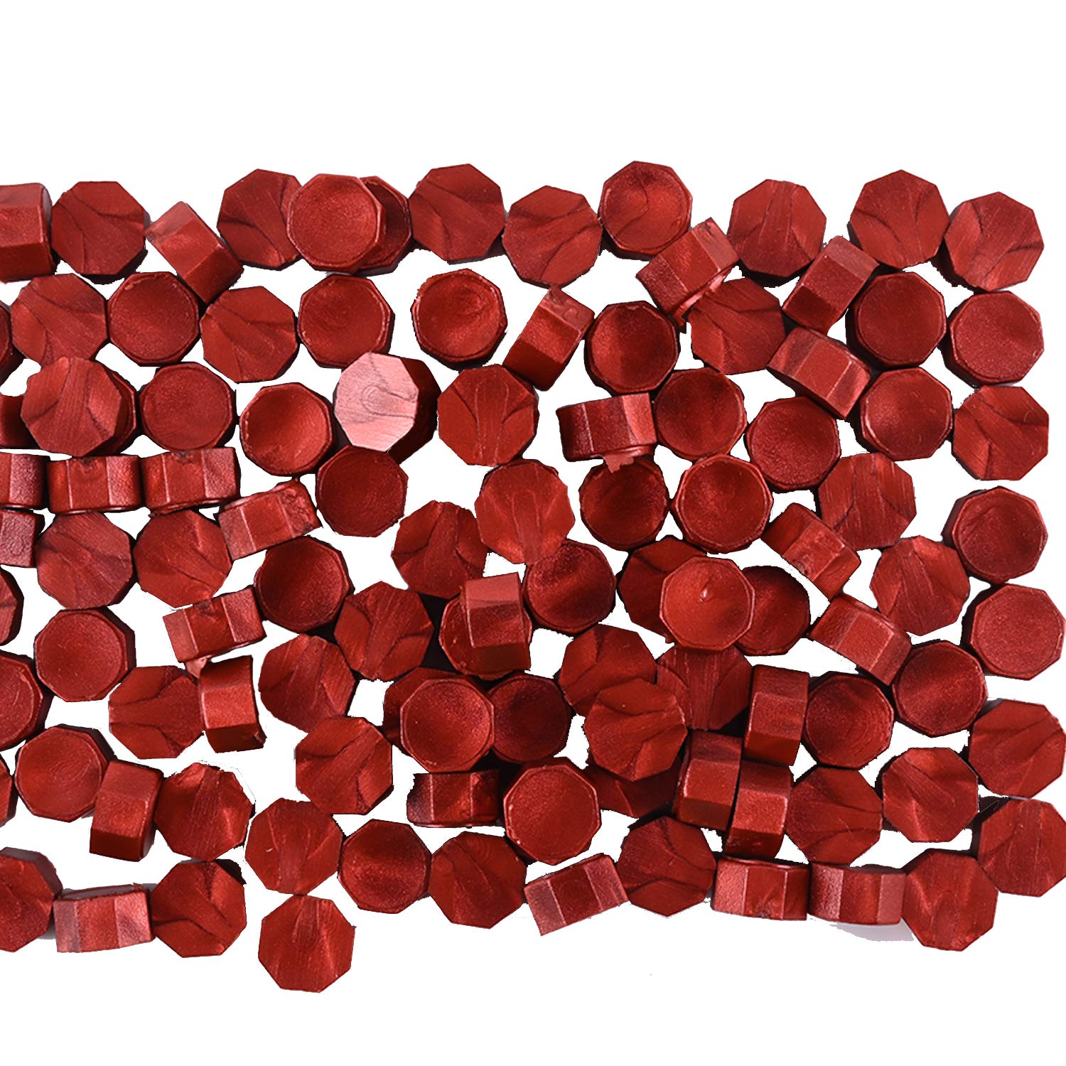 100 Pieces Octagon Sealing Wax Beads Sticks Sealing Wax Beads for Wax Stamp Sealing (Wine Red)