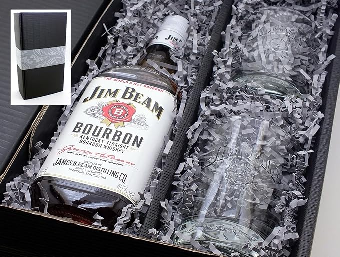 Jim Beam 40% 0,7l Set + 2 Tumbler Gläser im Geschenkkarton