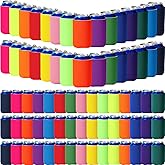 100 Pack Blank Beer Can Cooler Sleeves Soft Insulated Reusable Drink Cooler Bulk Collapsible Sublimation Can Cooler Sleeves for Wedding Party Supplies (Vivid Colors, Simple Style)