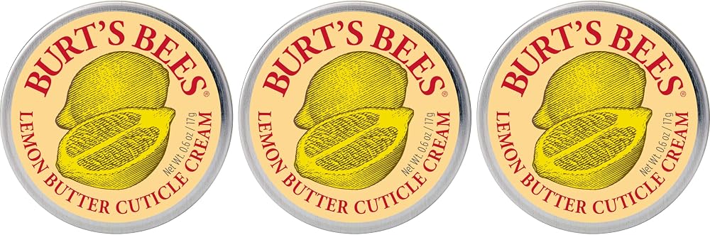 Burt's Bees Lemon Butter Cuticle Cream 0.6oz 3 Pack - 100% Natural Nail Care