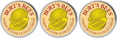 Burt's Bees Lemon Butter Cuticle Cream 0.6oz 3 Pack - 100% Natural Nail Care